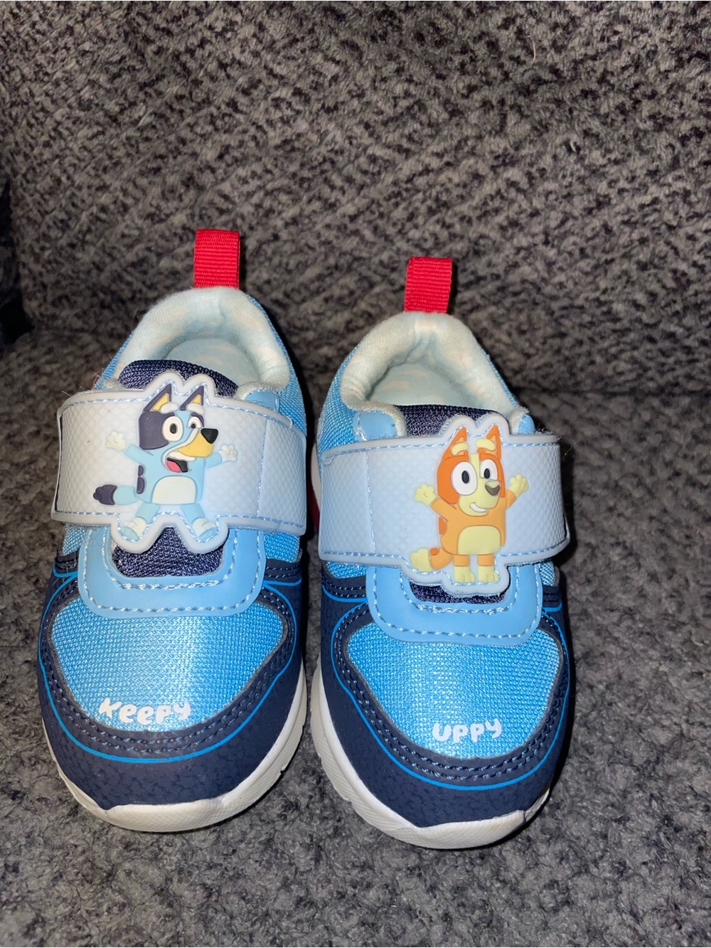 Blue Kids Character Sneakers with Hook-and-Loop Strap